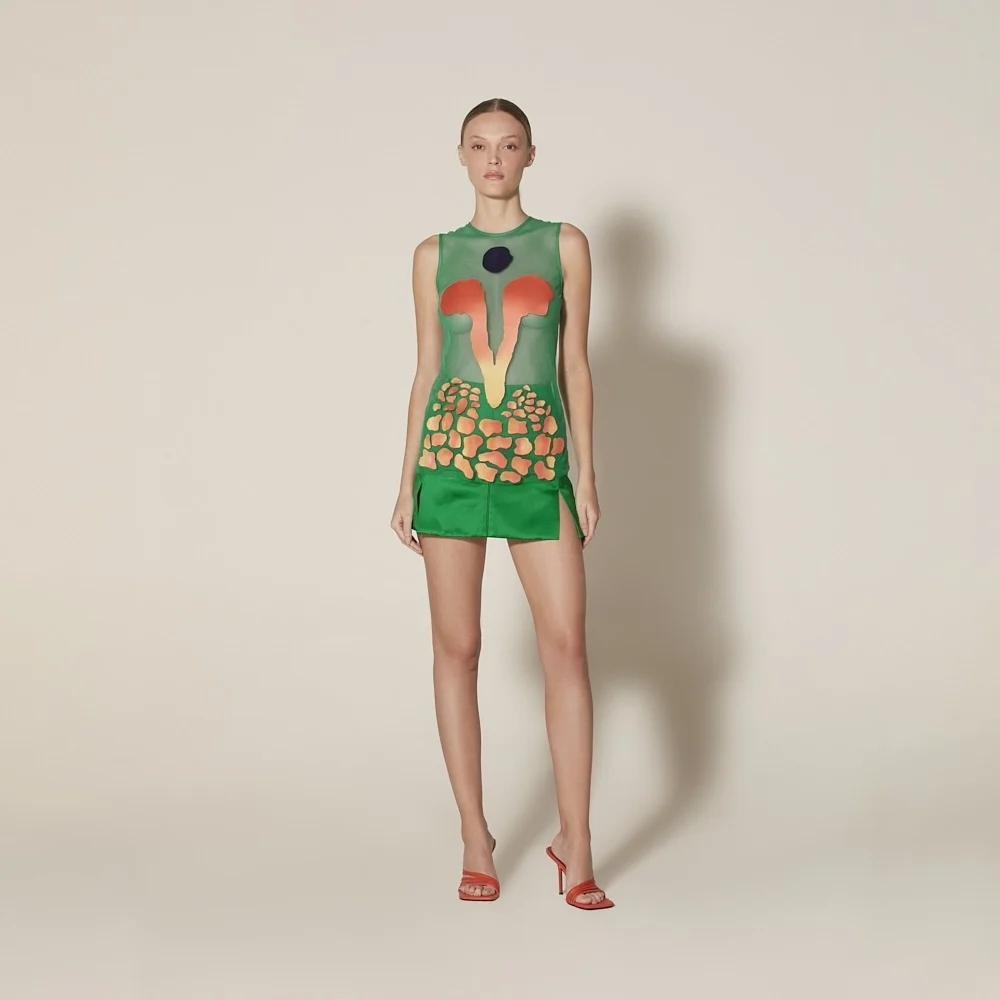 Green See-through Blouse