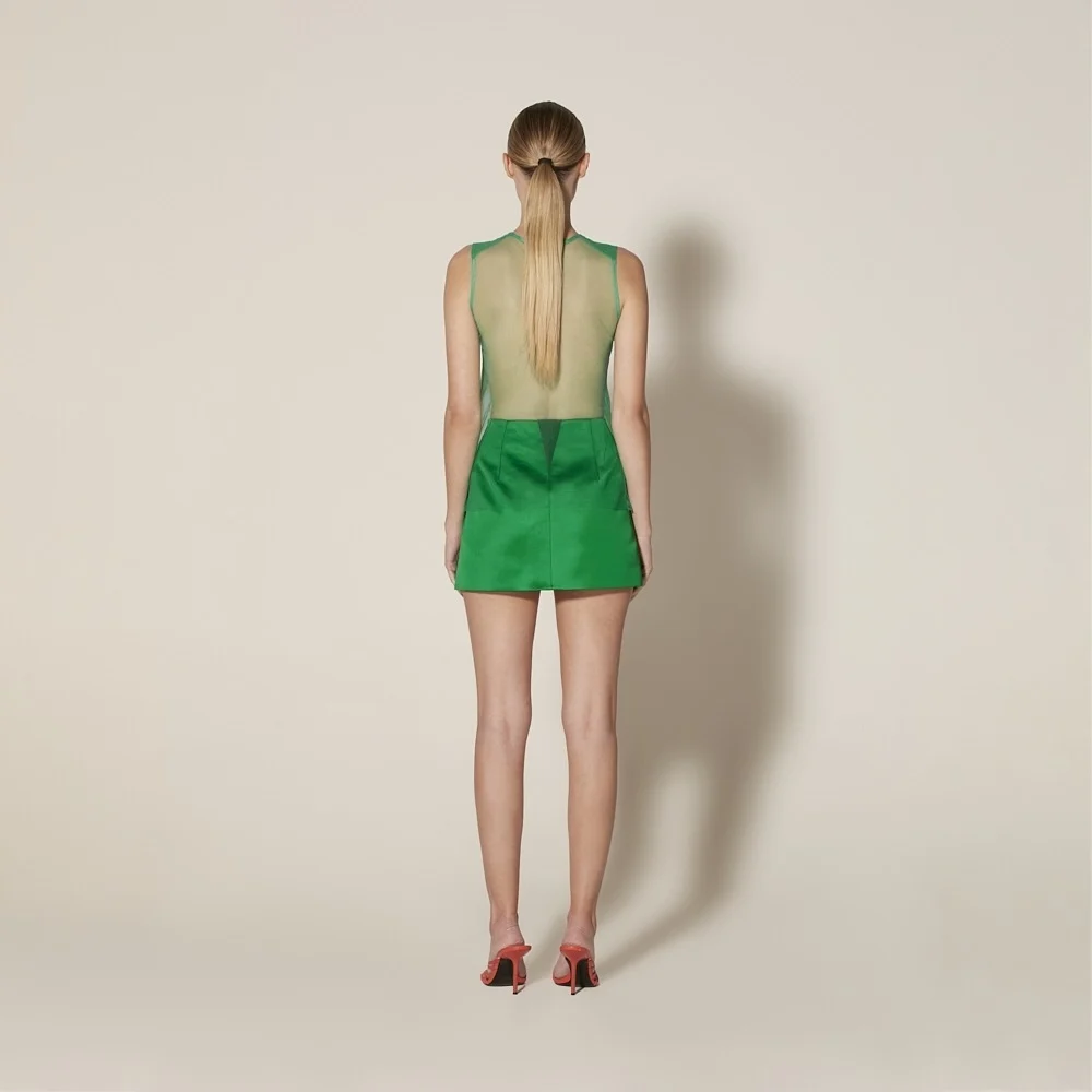 Green See-through Blouse