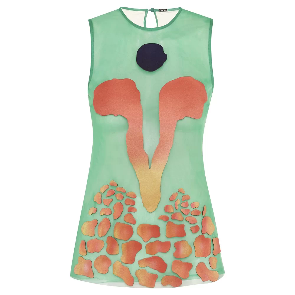 Green See-through Blouse