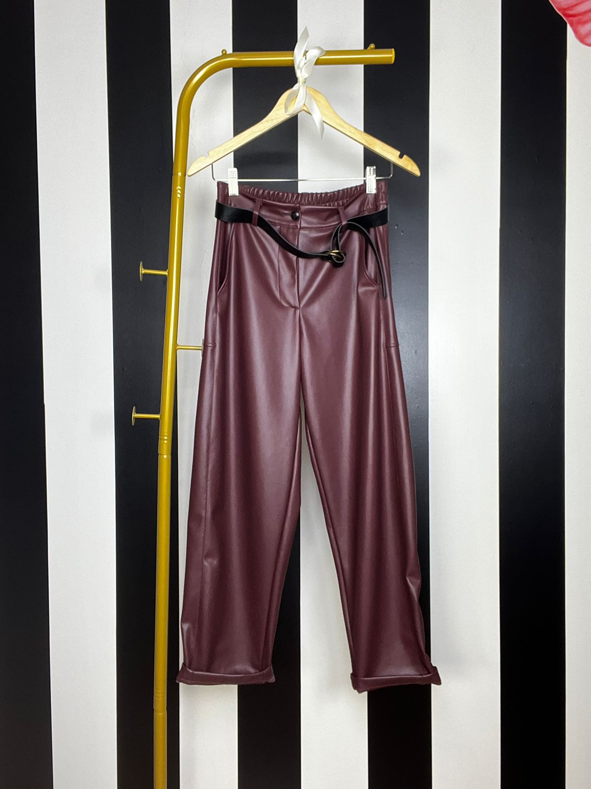 Burgundy False Leather