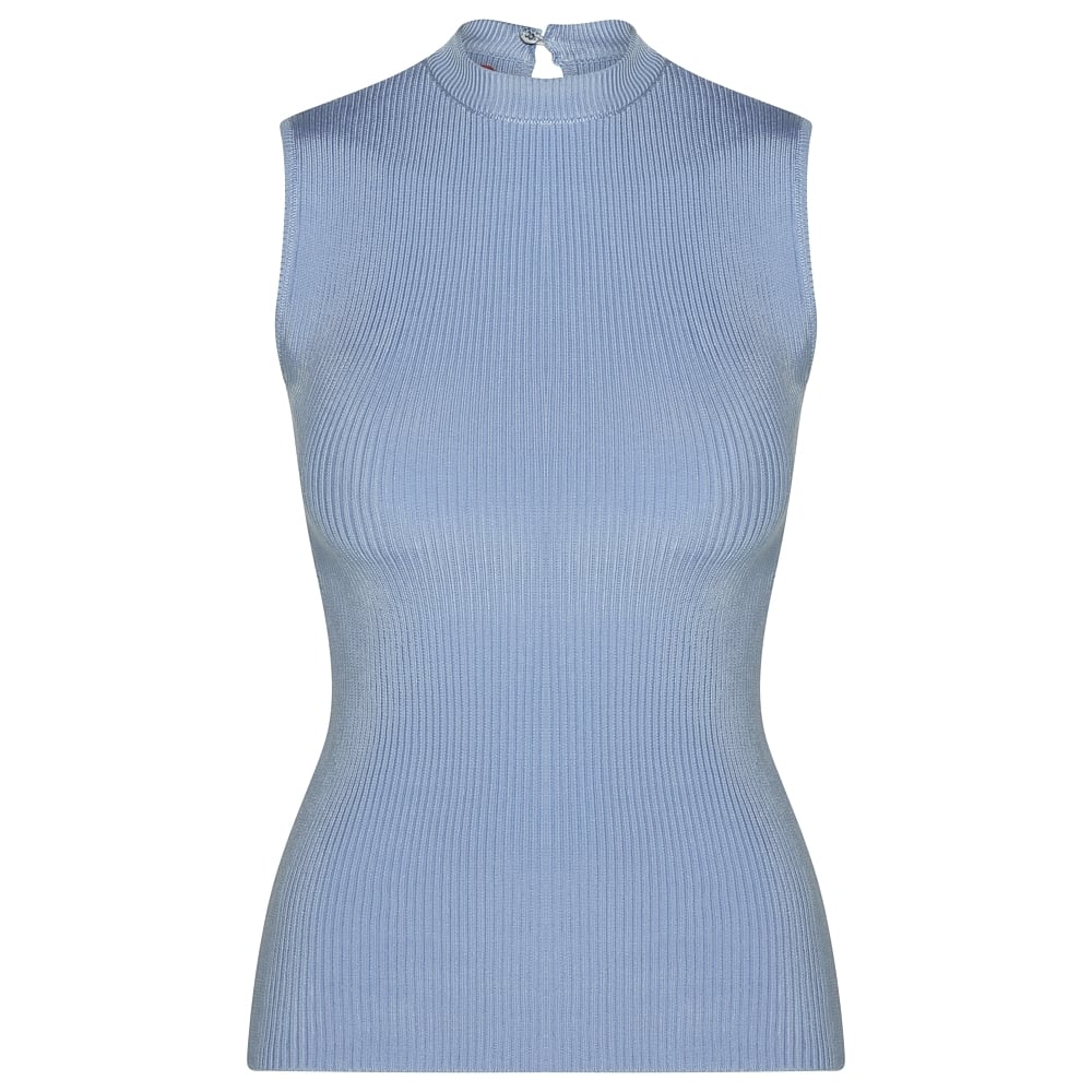 Sleeveless Blue Top