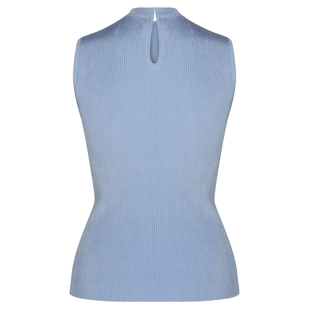 Sleeveless Blue Top