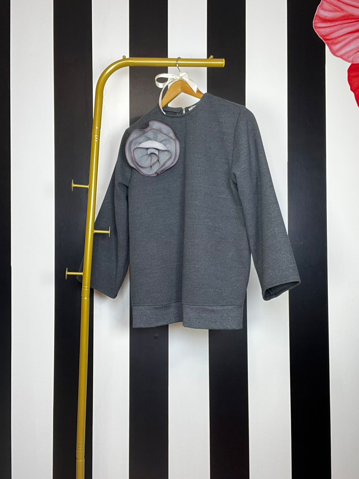 Wool Sweater without/Flower